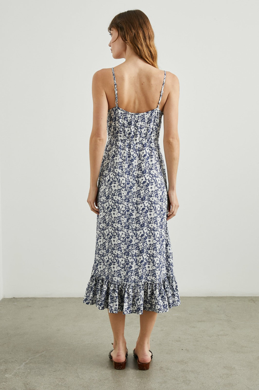 FRIDA DRESS - NAVY WHITE TEXTURE FLORAL| Rails outlet