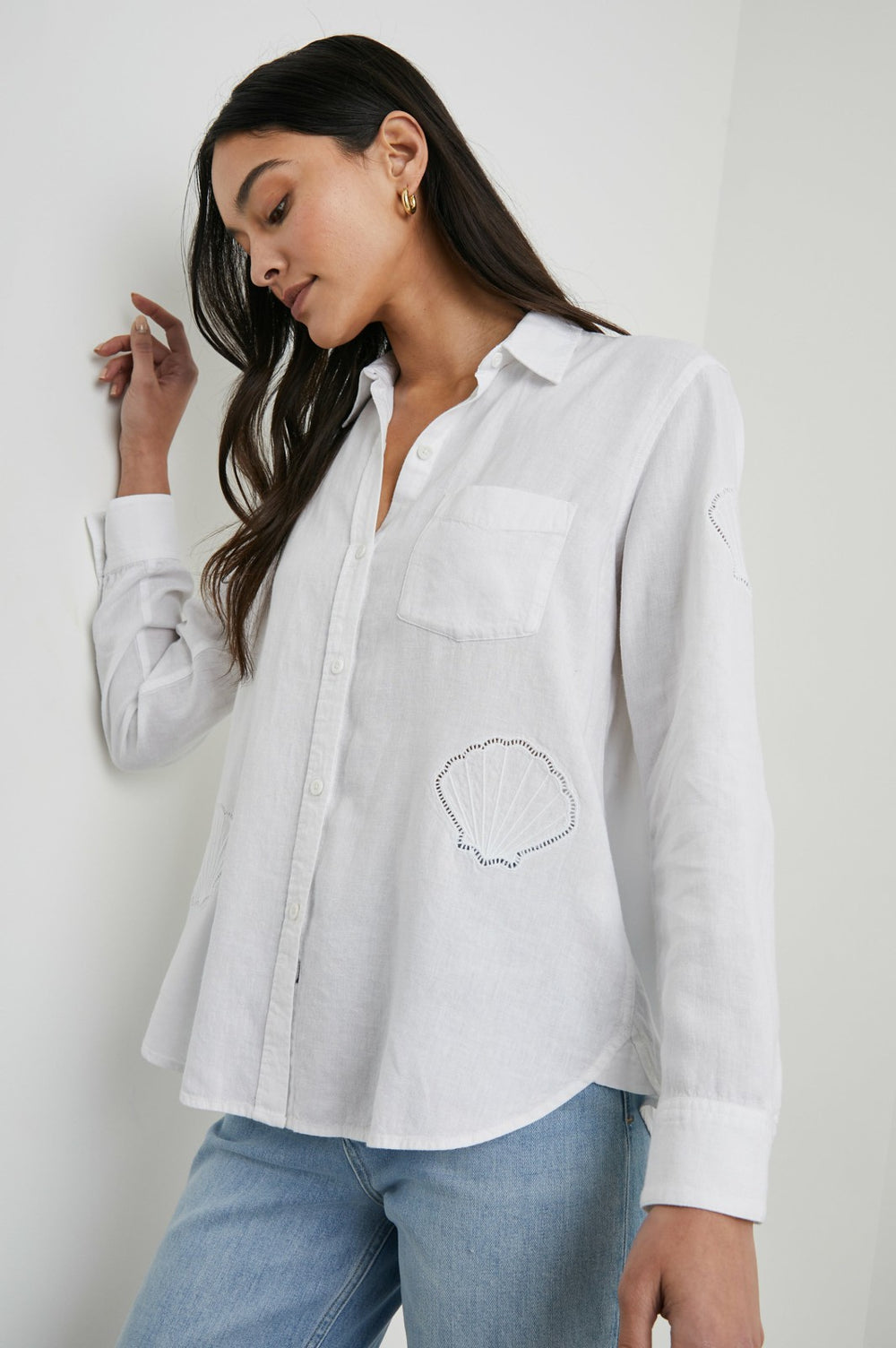 CHARLI SHIRT - WHITE EYELET SHELLS| Rails for sale