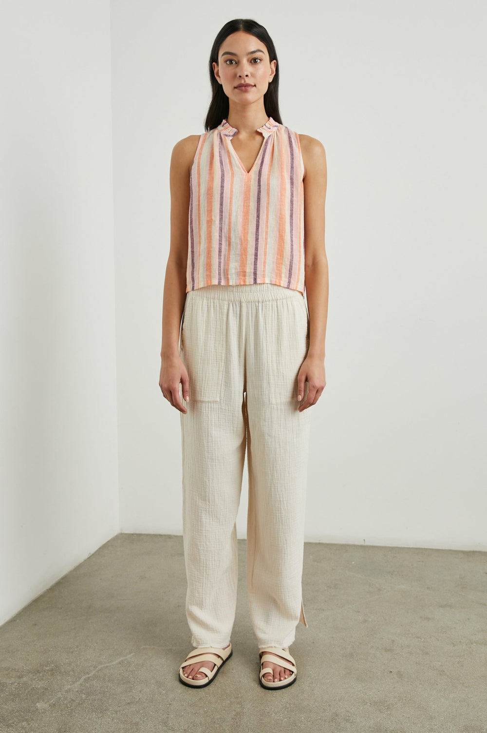 CHRISTY TOP - PAPAYA STRIPE| Rails discount
