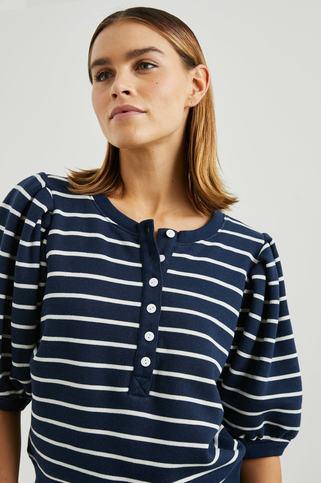 DOM SWEATSHIRT - NAVY WHITE STRIPE| Rails on sale