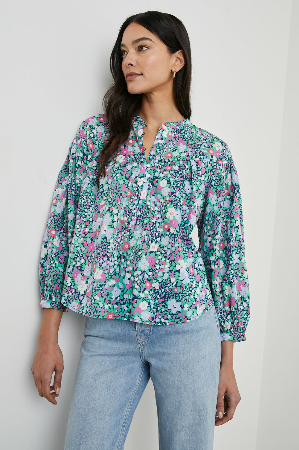 ELLISON TOP - NAVY LEILANI FLORAL| Rails outlet