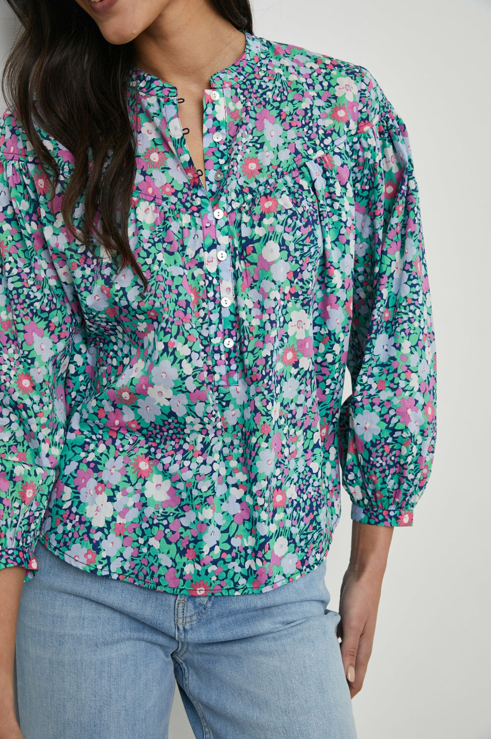 ELLISON TOP - NAVY LEILANI FLORAL| Rails outlet