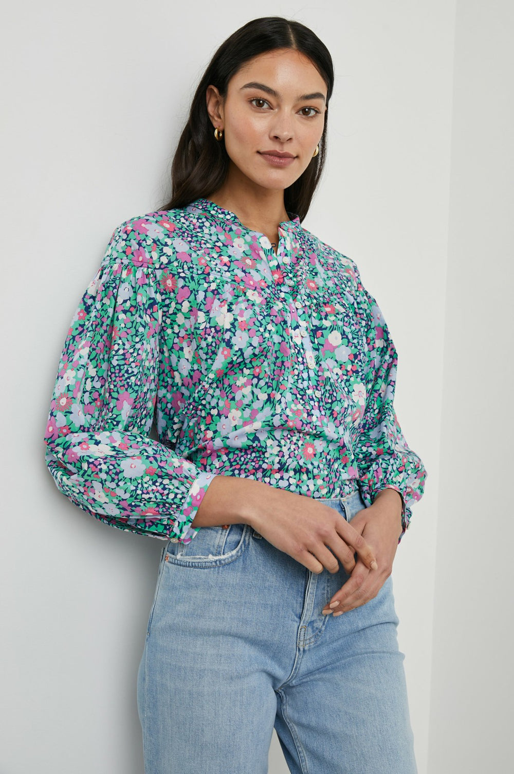 ELLISON TOP - NAVY LEILANI FLORAL| Rails outlet