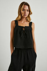 ENYA TOP - BLACK GAUZE| Rails discount