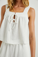 ENYA TOP - WHITE GAUZE| Rails outlet