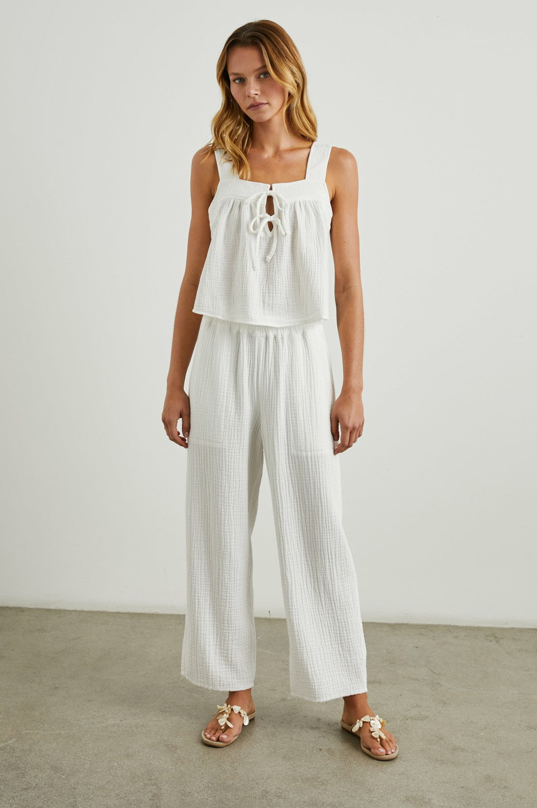 ENYA TOP - WHITE GAUZE| Rails outlet