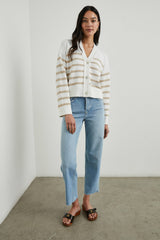 GENEVA CARDIGAN - SAND STRIPE| Rails on sale