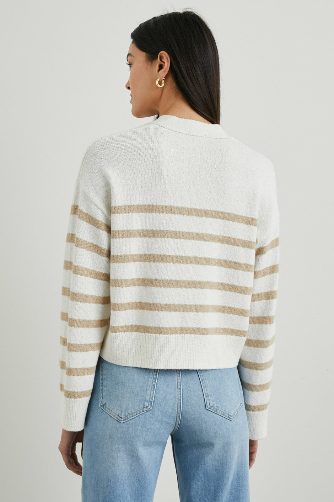 GENEVA CARDIGAN - SAND STRIPE| Rails on sale