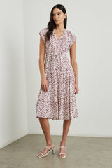 JUNI DRESS - PINK STATIC LEOPARD| Rails discount