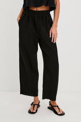 LEON CROP PANT - BLACK GAUZE| Rails on sale