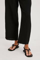 LEON CROP PANT - BLACK GAUZE| Rails on sale