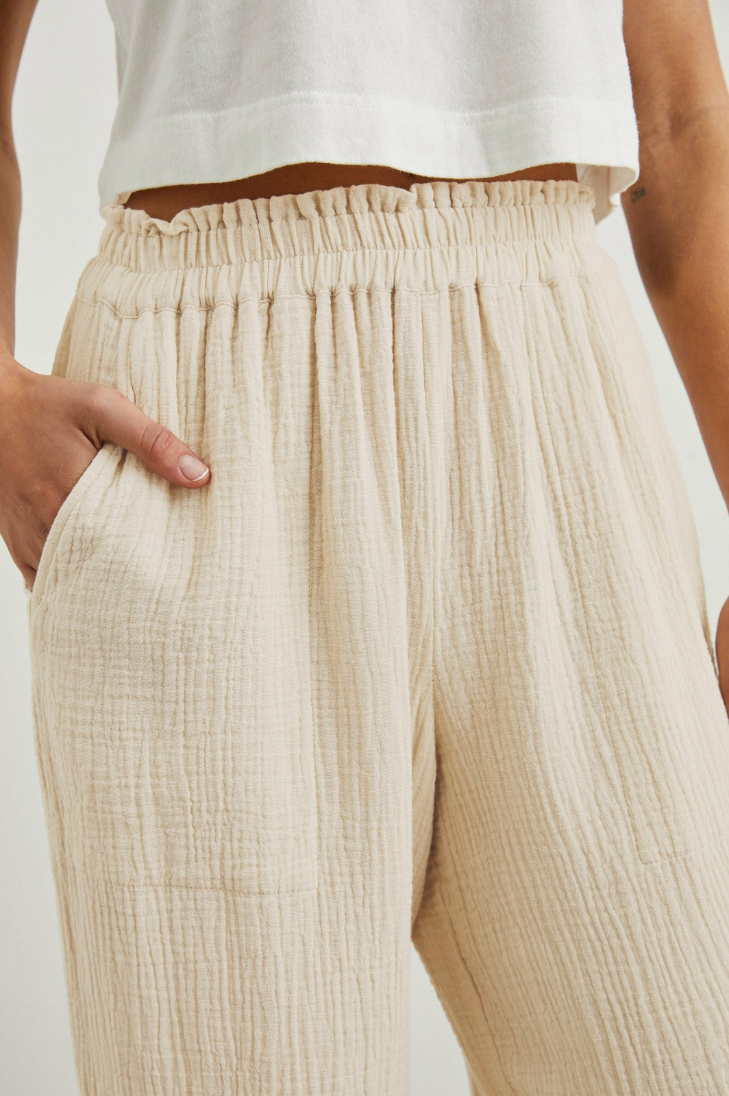 LEON CROP PANT - FLAX| Rails online