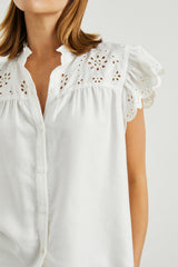 MARLENE TOP - WHITE DENIM| Rails outlet