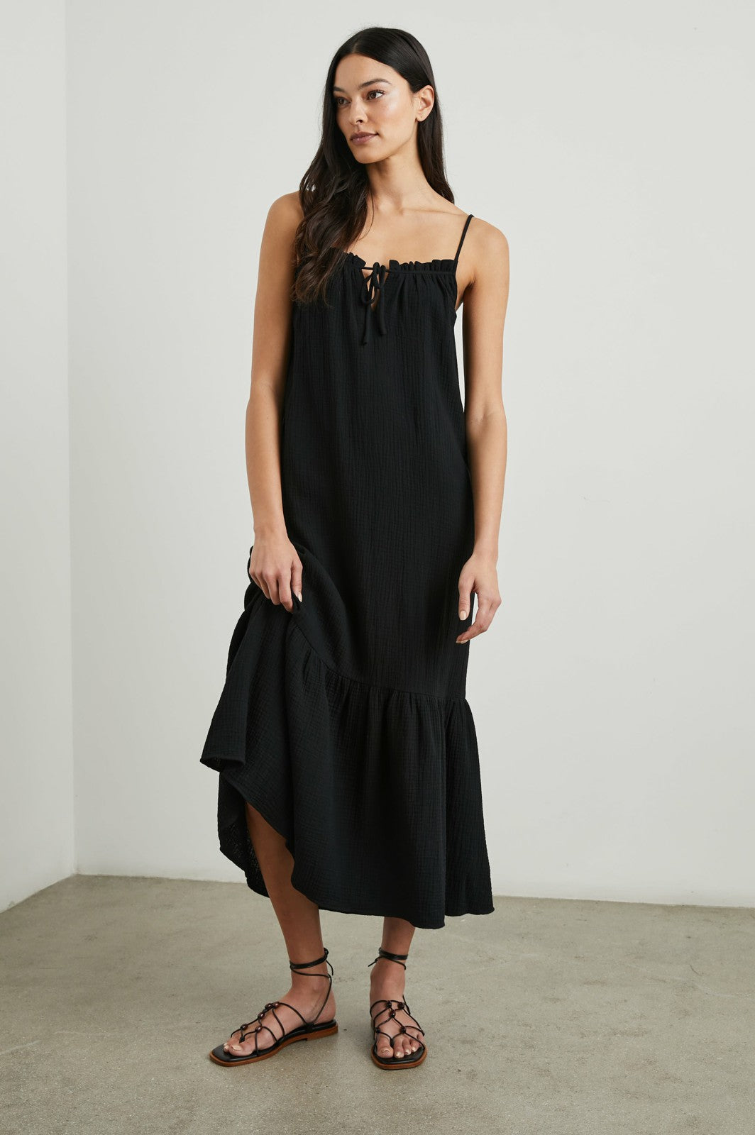 MARSEILLE DRESS - BLACK GAUZE| Rails discount