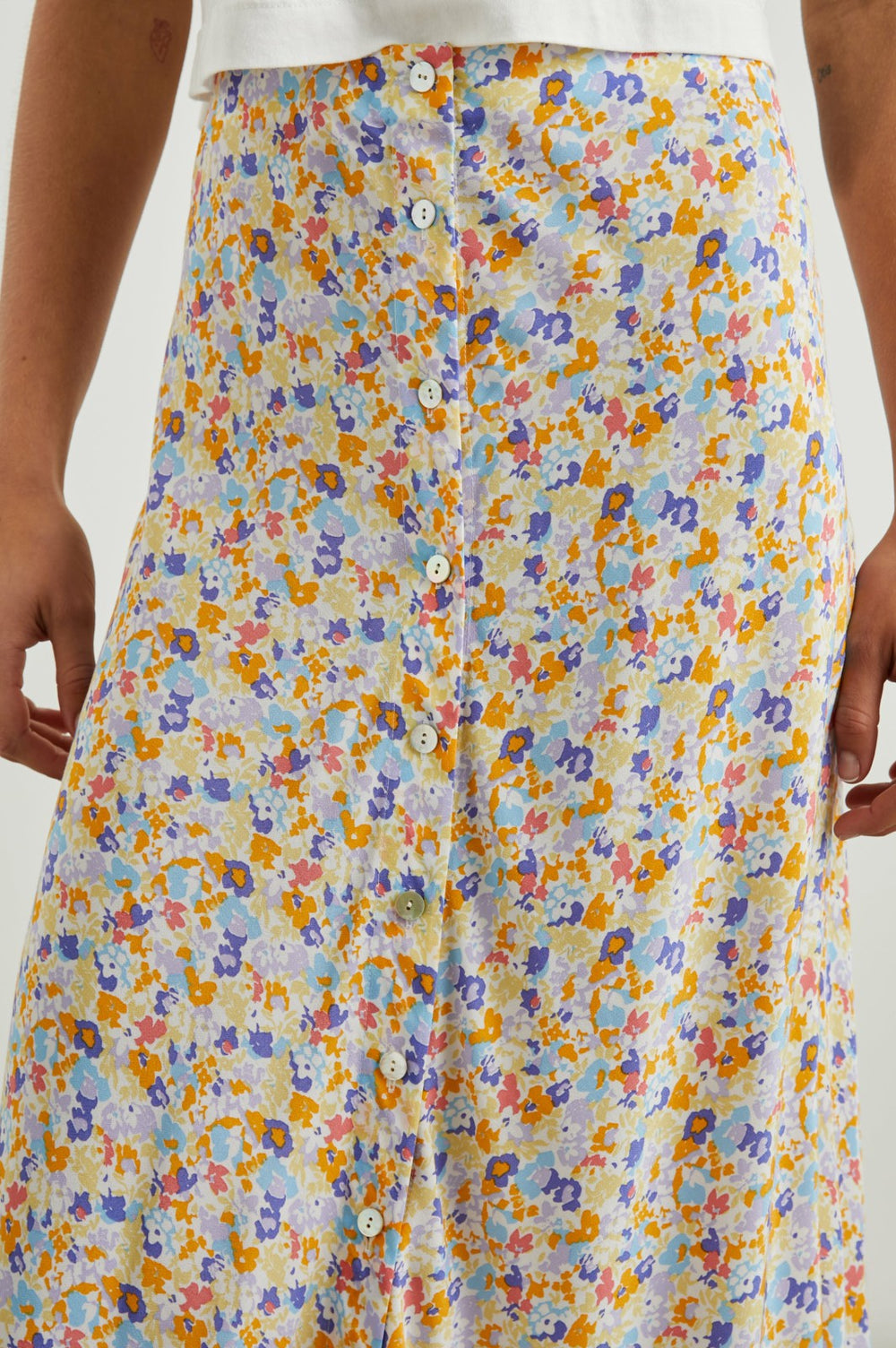ROSETTA SKIRT - PAPAYA FLOWERS| Rails discount