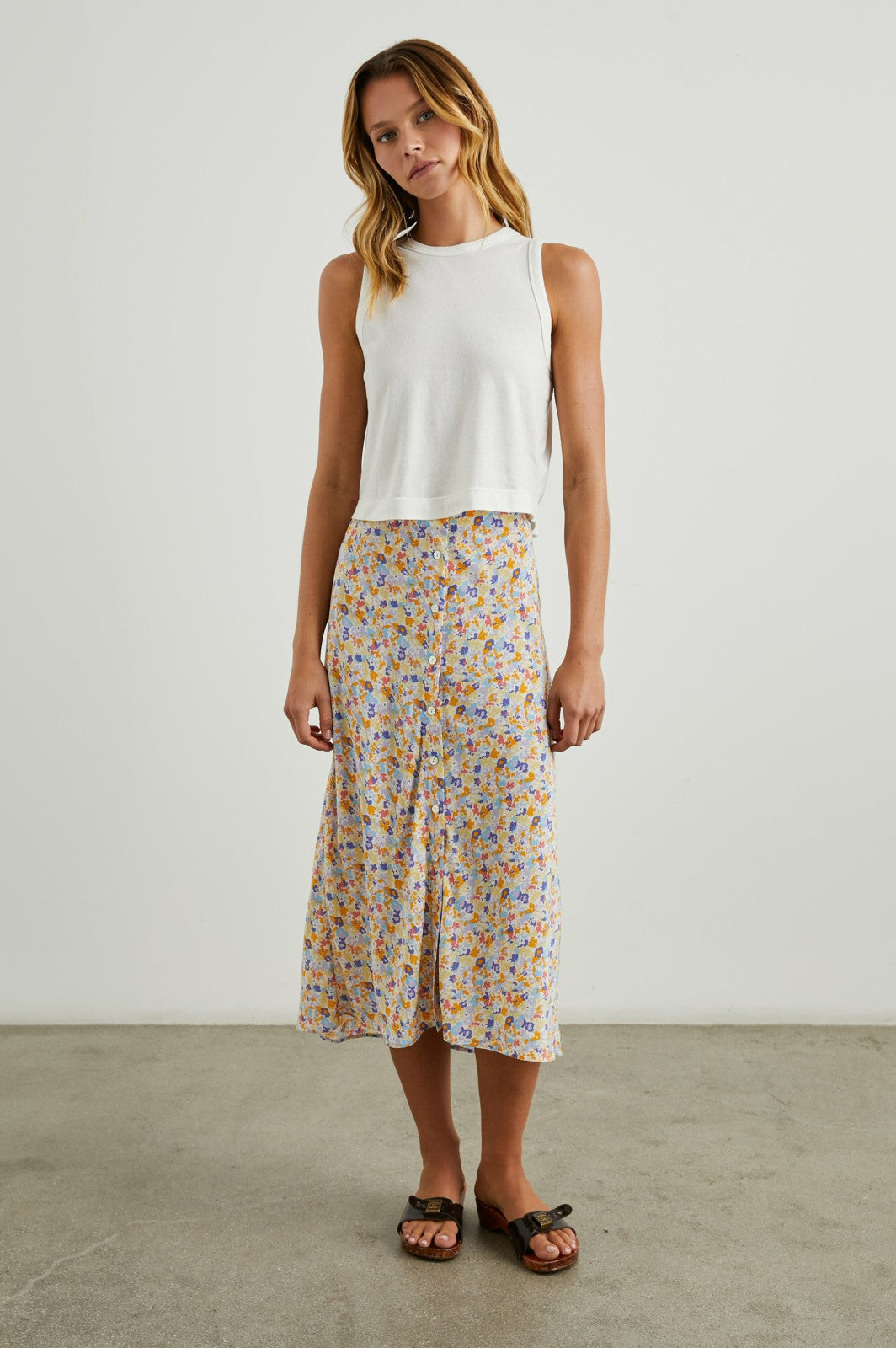 ROSETTA SKIRT - PAPAYA FLOWERS| Rails discount