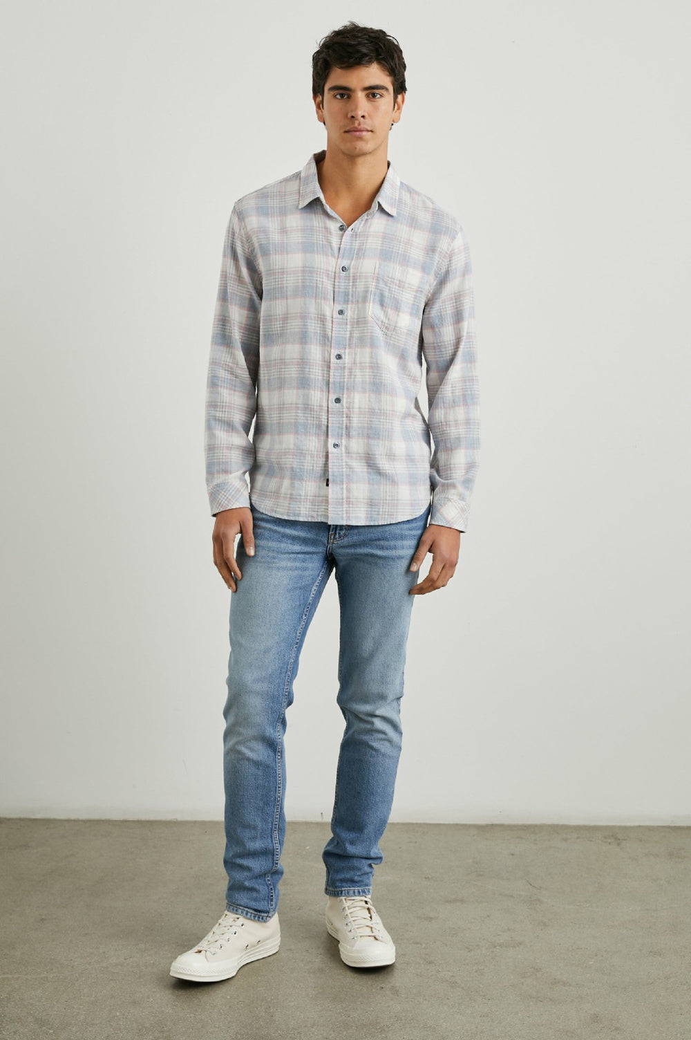 WYATT SHIRT - COBALT FLAMINGO MELANGE| Rails near me