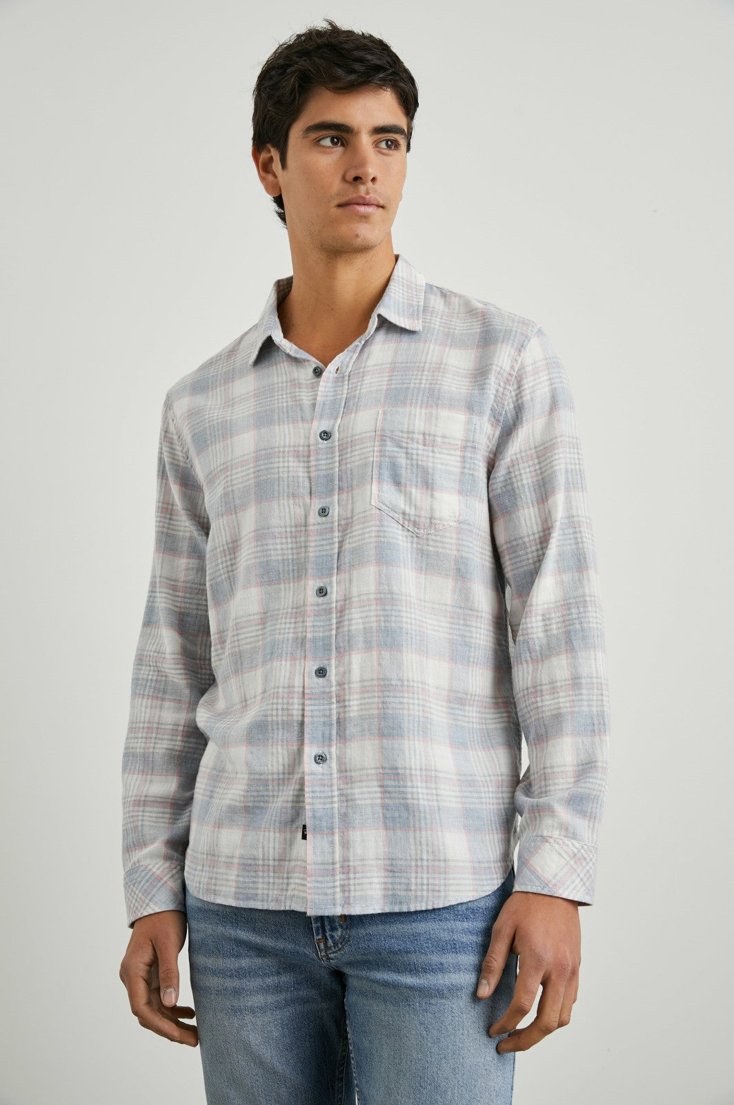 WYATT SHIRT - COBALT FLAMINGO MELANGE| Rails near me