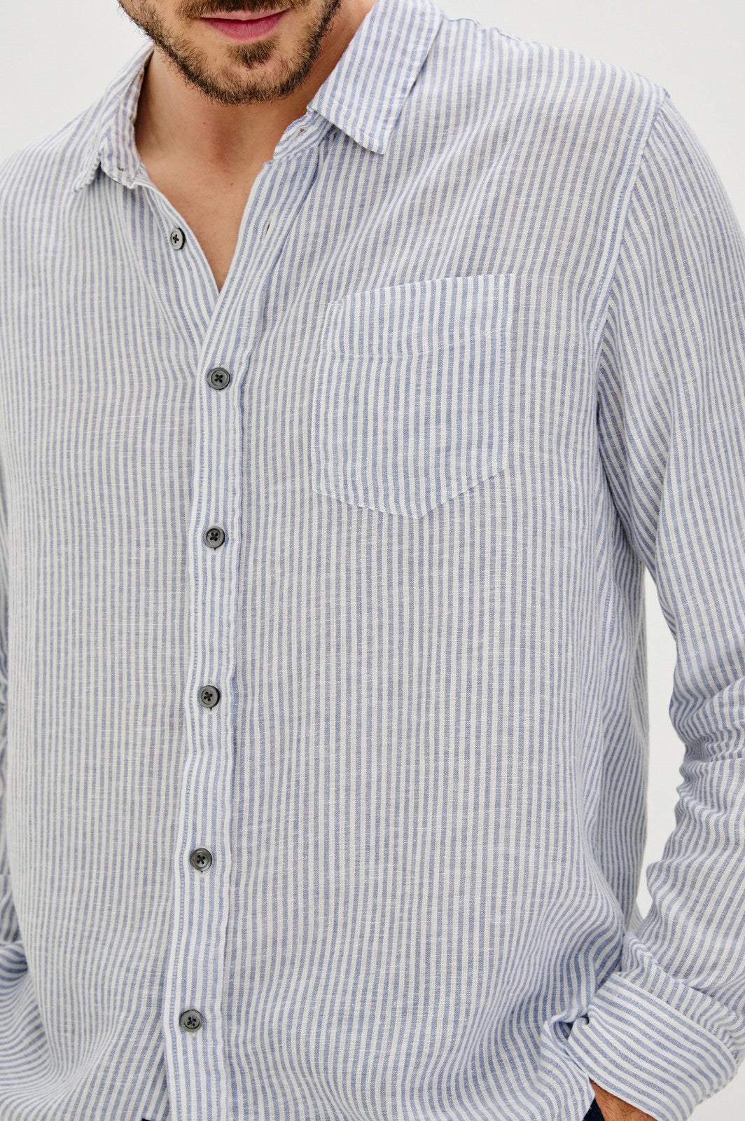 CONNOR SHIRT - DENIM WHITE RAILROAD| Rails US