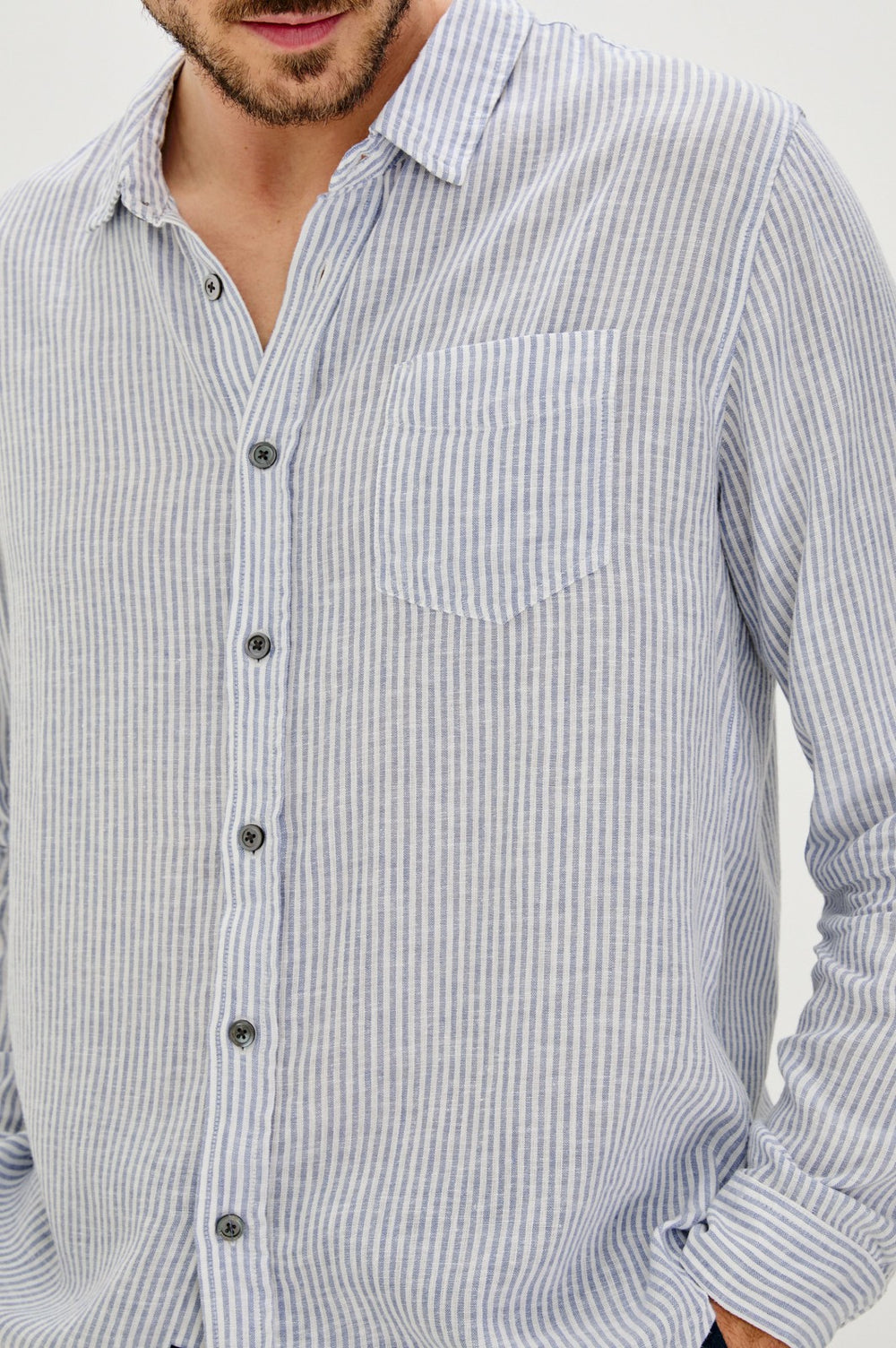 CONNOR SHIRT - DENIM WHITE RAILROAD| Rails US