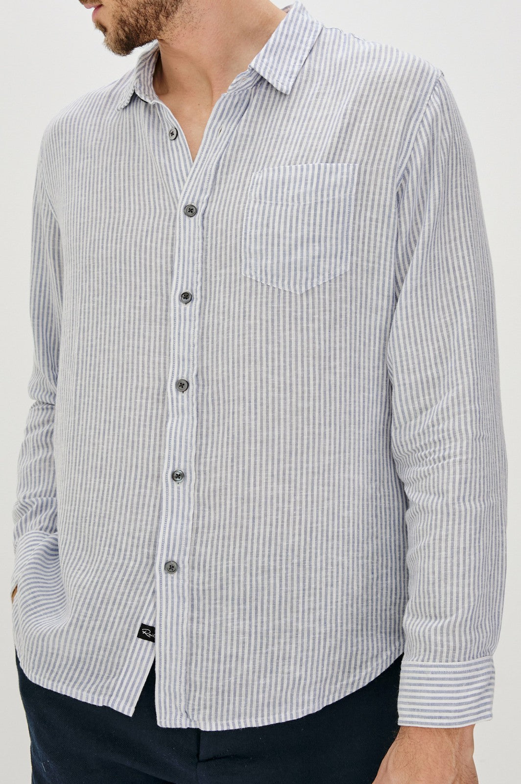CONNOR SHIRT - DENIM WHITE RAILROAD| Rails US