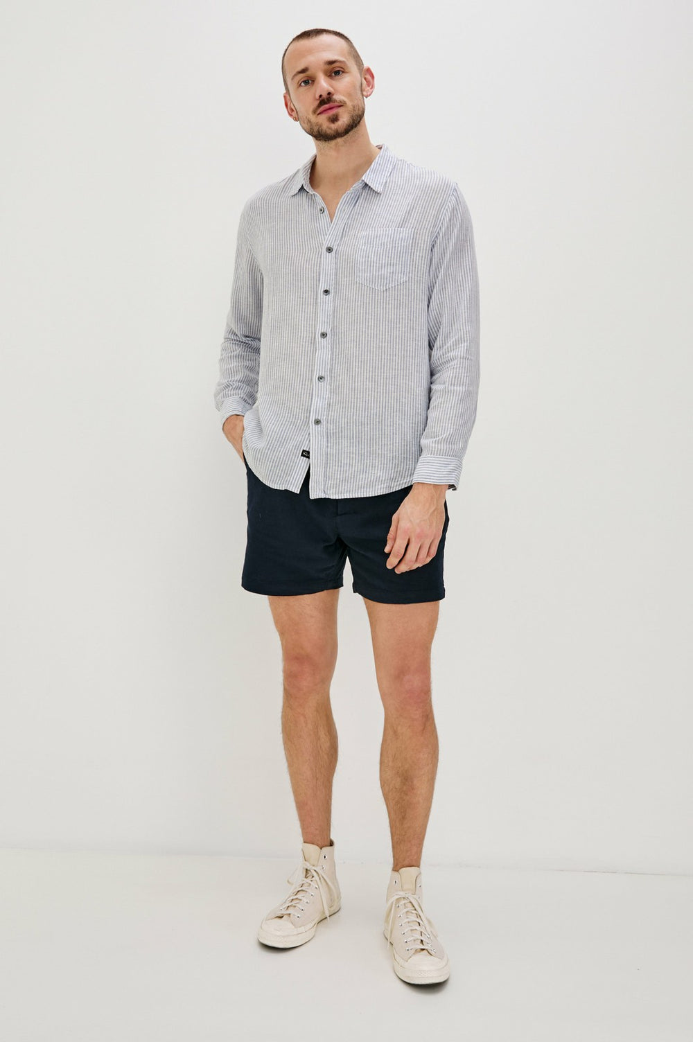 CONNOR SHIRT - DENIM WHITE RAILROAD| Rails US