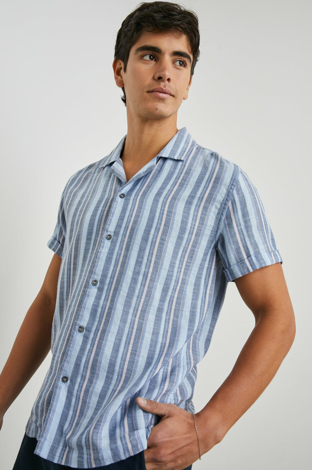 AMALFI SHIRT - POWDER COBALT STRIPE| Rails near me