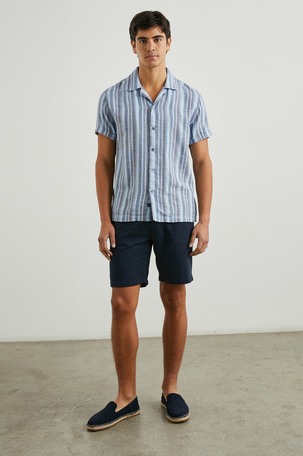 AMALFI SHIRT - POWDER COBALT STRIPE| Rails near me