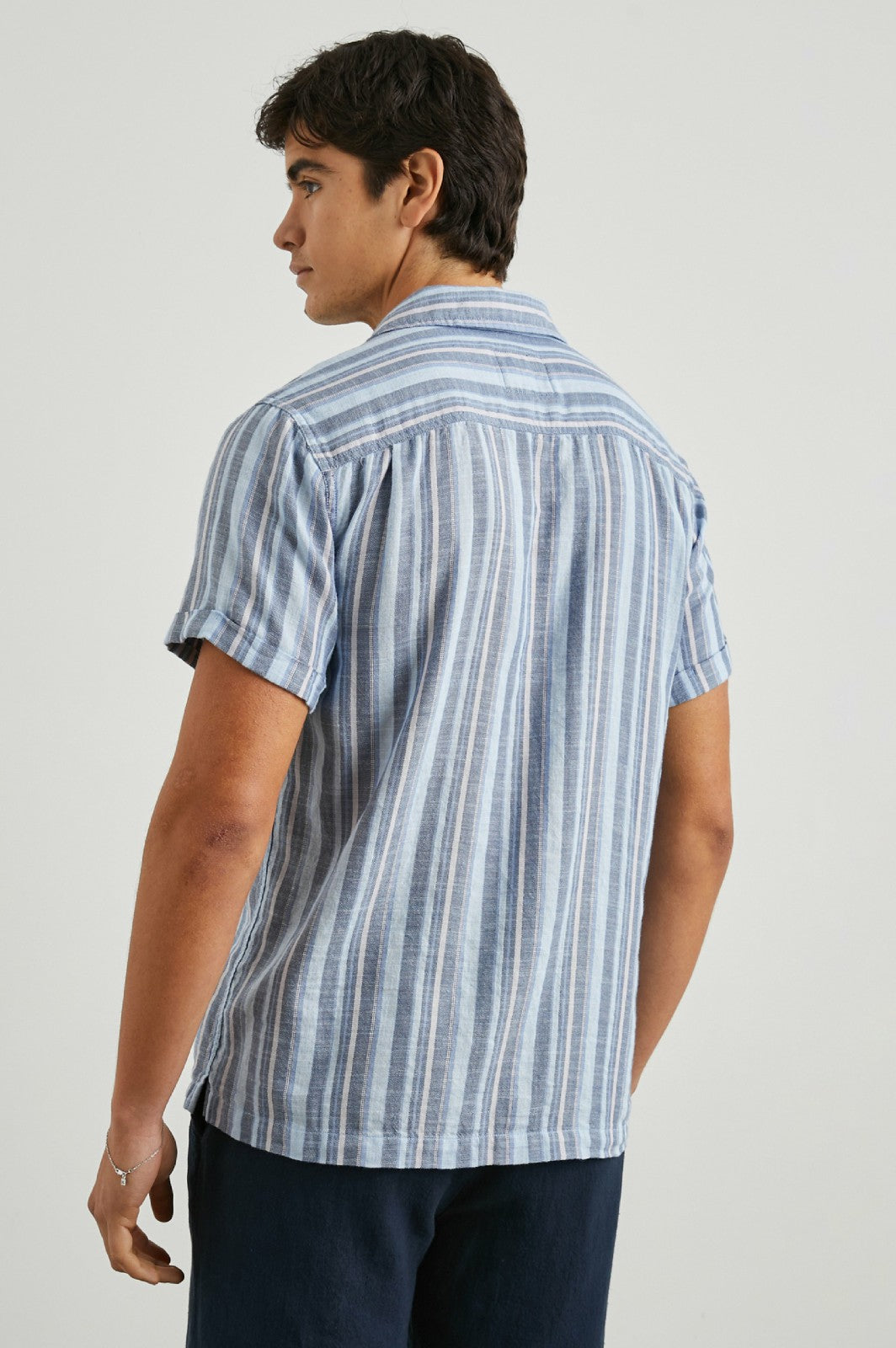 AMALFI SHIRT - POWDER COBALT STRIPE| Rails near me