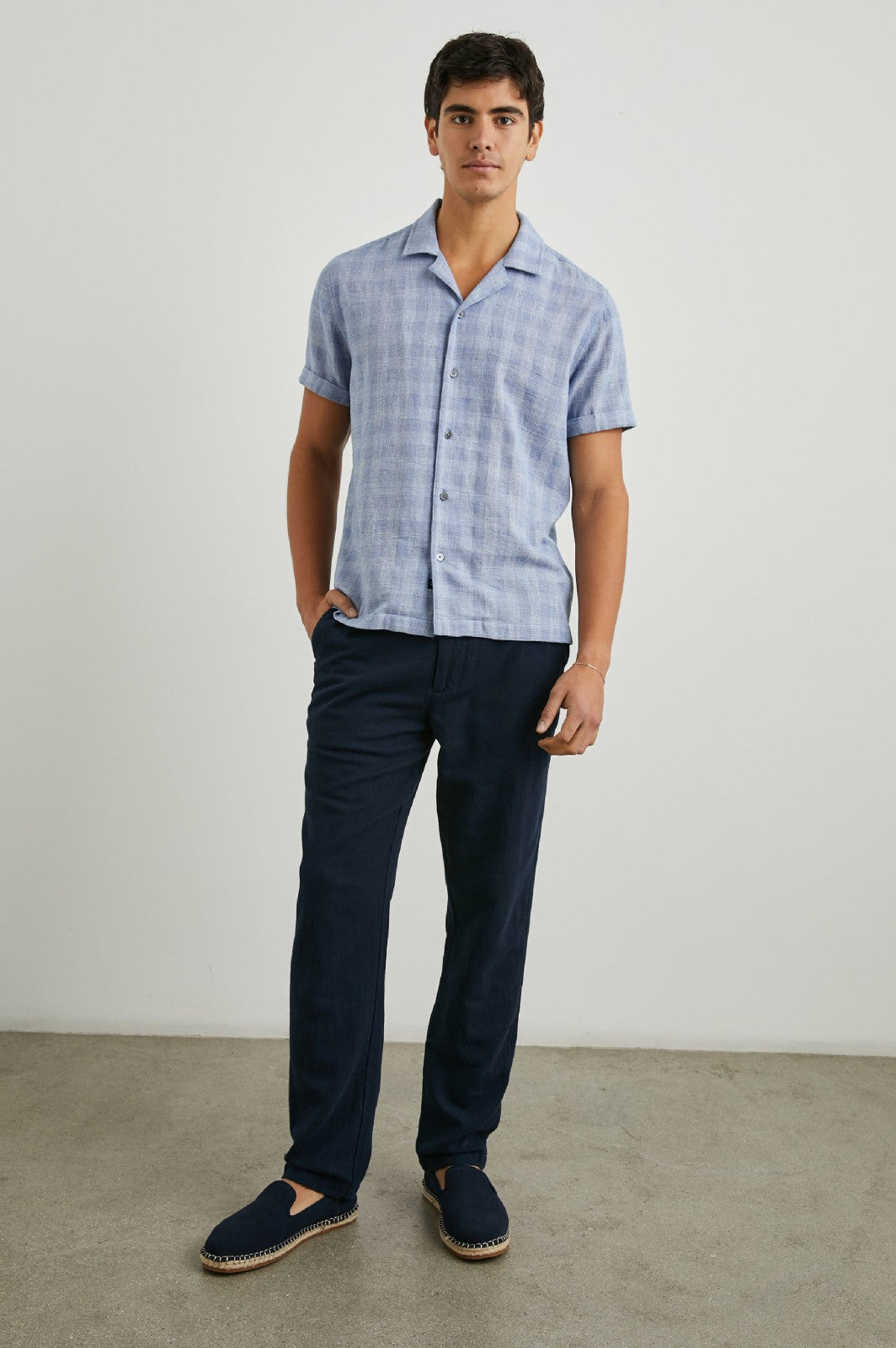 DRESDEN SHIRT - HOMESPUN BLUE GINGHAM| Rails discount