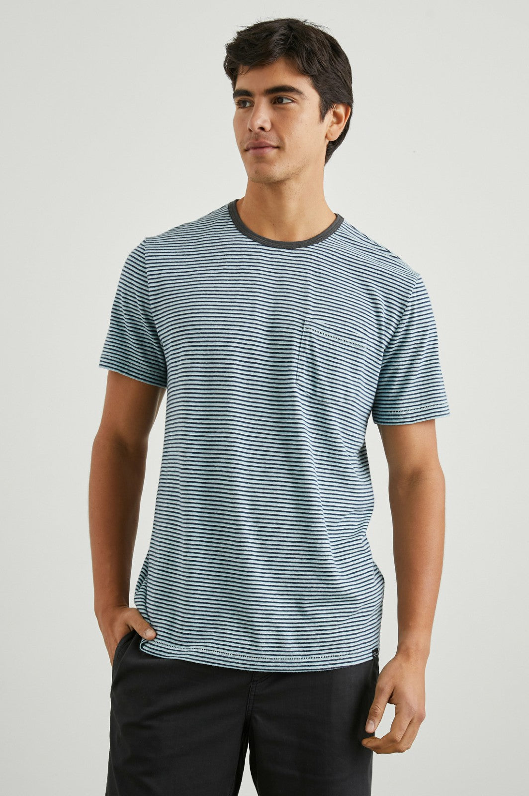 VALENCIA T-SHIRT - CERULEAN SKY STRIPE| Rails online