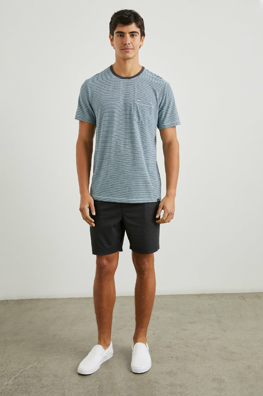 VALENCIA T-SHIRT - CERULEAN SKY STRIPE| Rails online