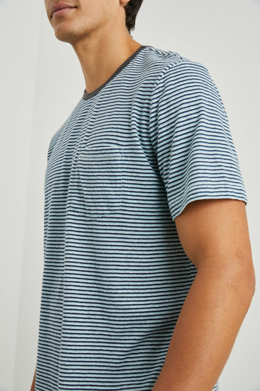 VALENCIA T-SHIRT - CERULEAN SKY STRIPE| Rails online