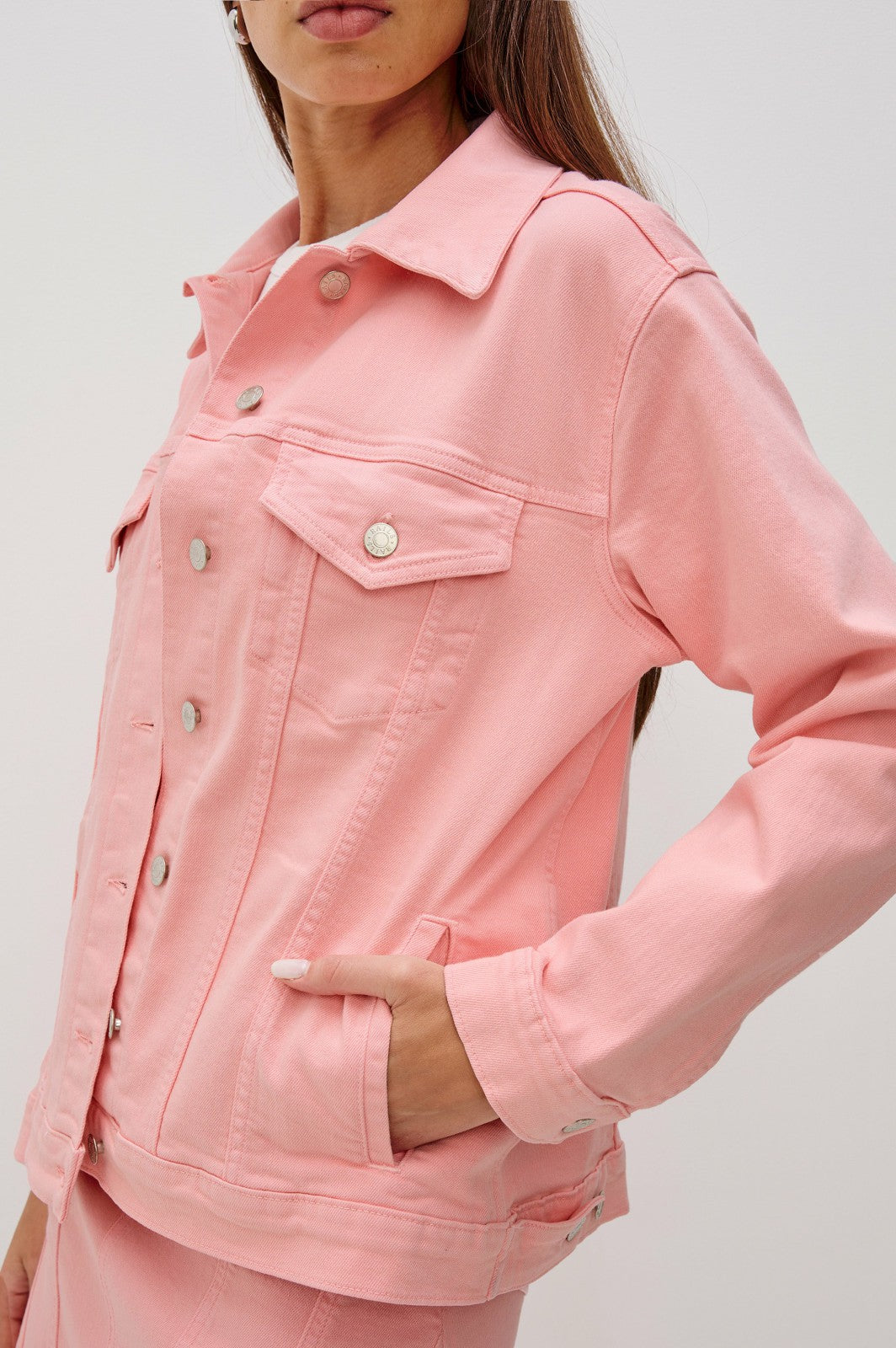 GROVE BOYFRIEND TRUCKER JACKET - BUBBLE GUM| Rails near me