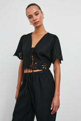 PARI TOP - BLACK EYELET| Rails discount