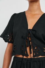 PARI TOP - BLACK EYELET| Rails discount