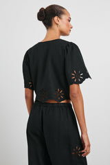 PARI TOP - BLACK EYELET| Rails discount