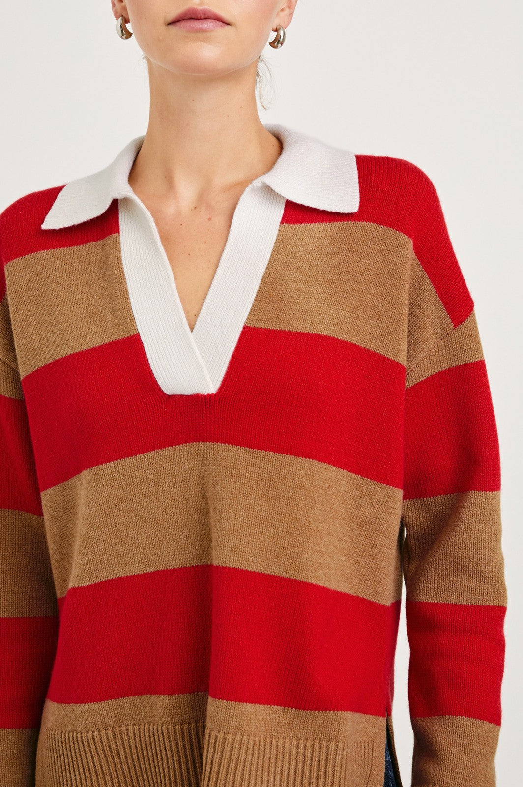 HARRIS SWEATER - CHERRY CAMEL STRIPE| Rails outlet