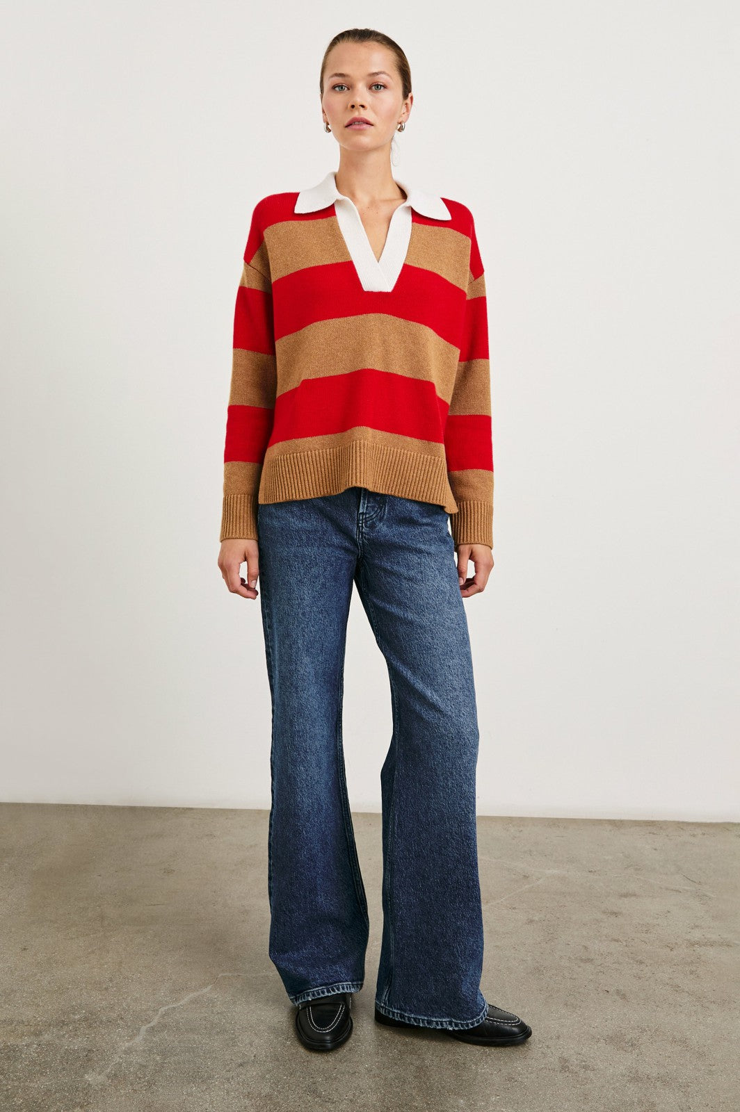 HARRIS SWEATER - CHERRY CAMEL STRIPE| Rails outlet