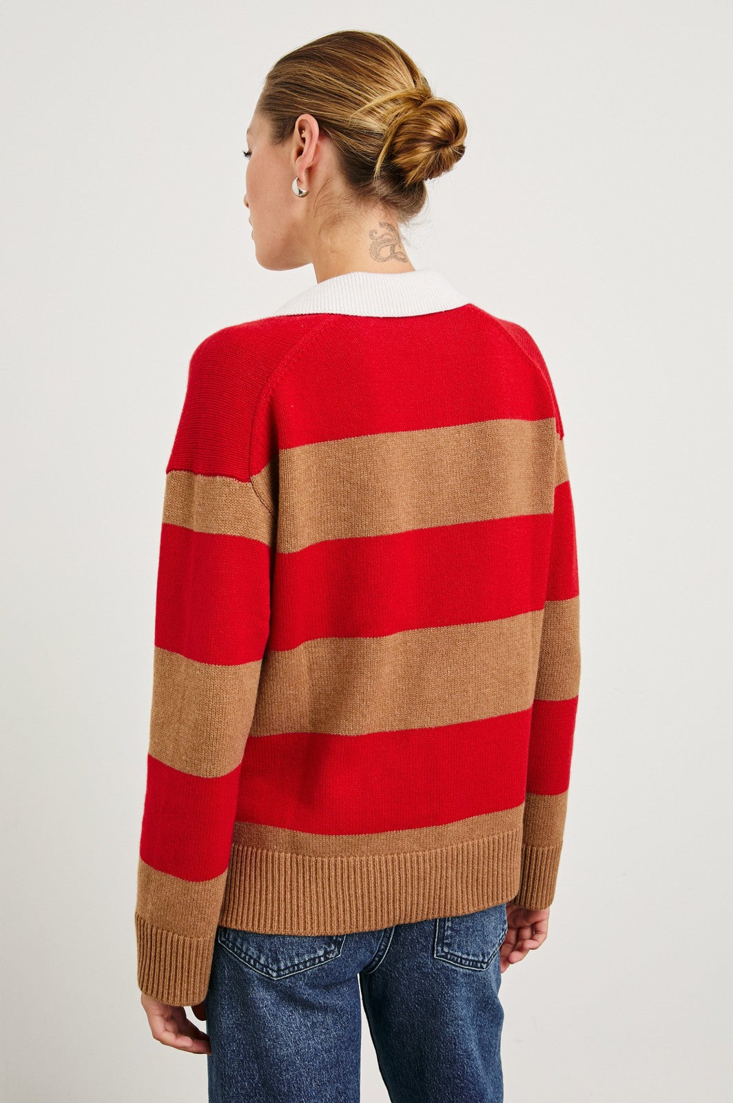 HARRIS SWEATER - CHERRY CAMEL STRIPE| Rails outlet