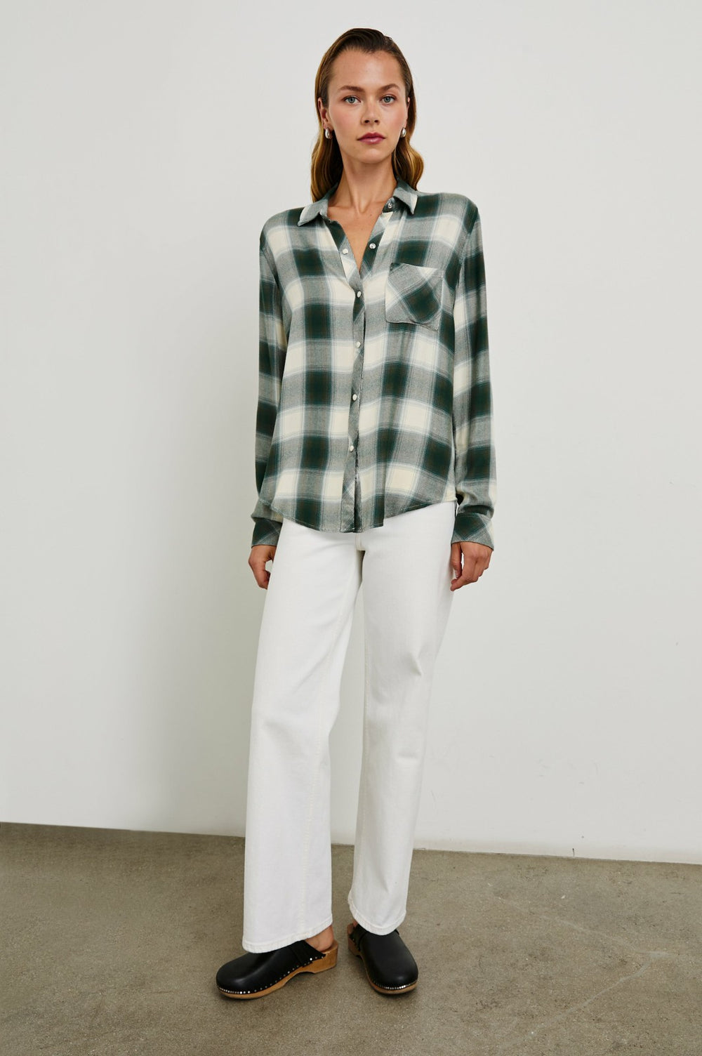 HUNTER SHIRT - IVORY OLIVE TEAL| Rails on sale
