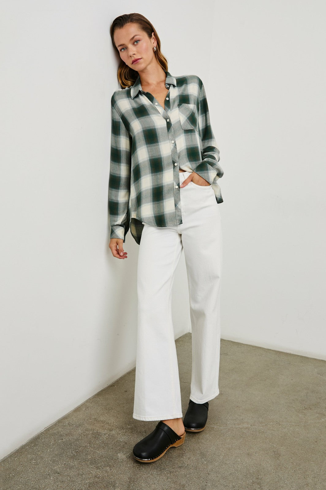 HUNTER SHIRT - IVORY OLIVE TEAL| Rails on sale
