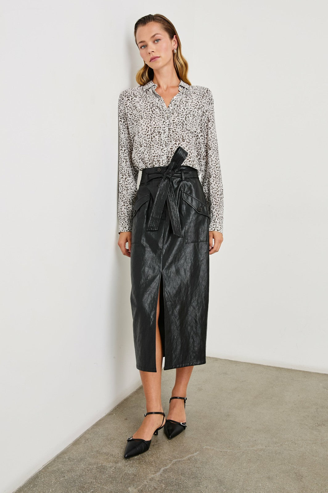 JOSEPHINE SHIRT - CHARCOAL WATERCOLOR CHEETAH| Rails for sale