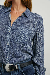 JOSEPHINE SHIRT - NAVY PYTHON| Rails outlet