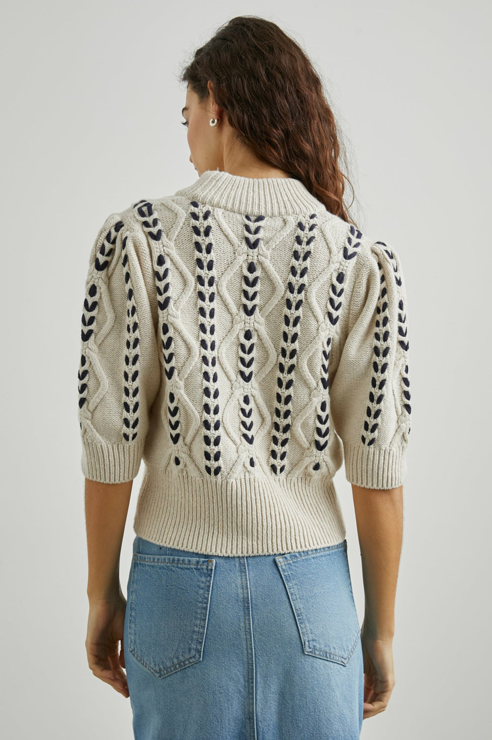 ADDY SWEATER - OATMEAL NAVY CABLES| Rails for sale