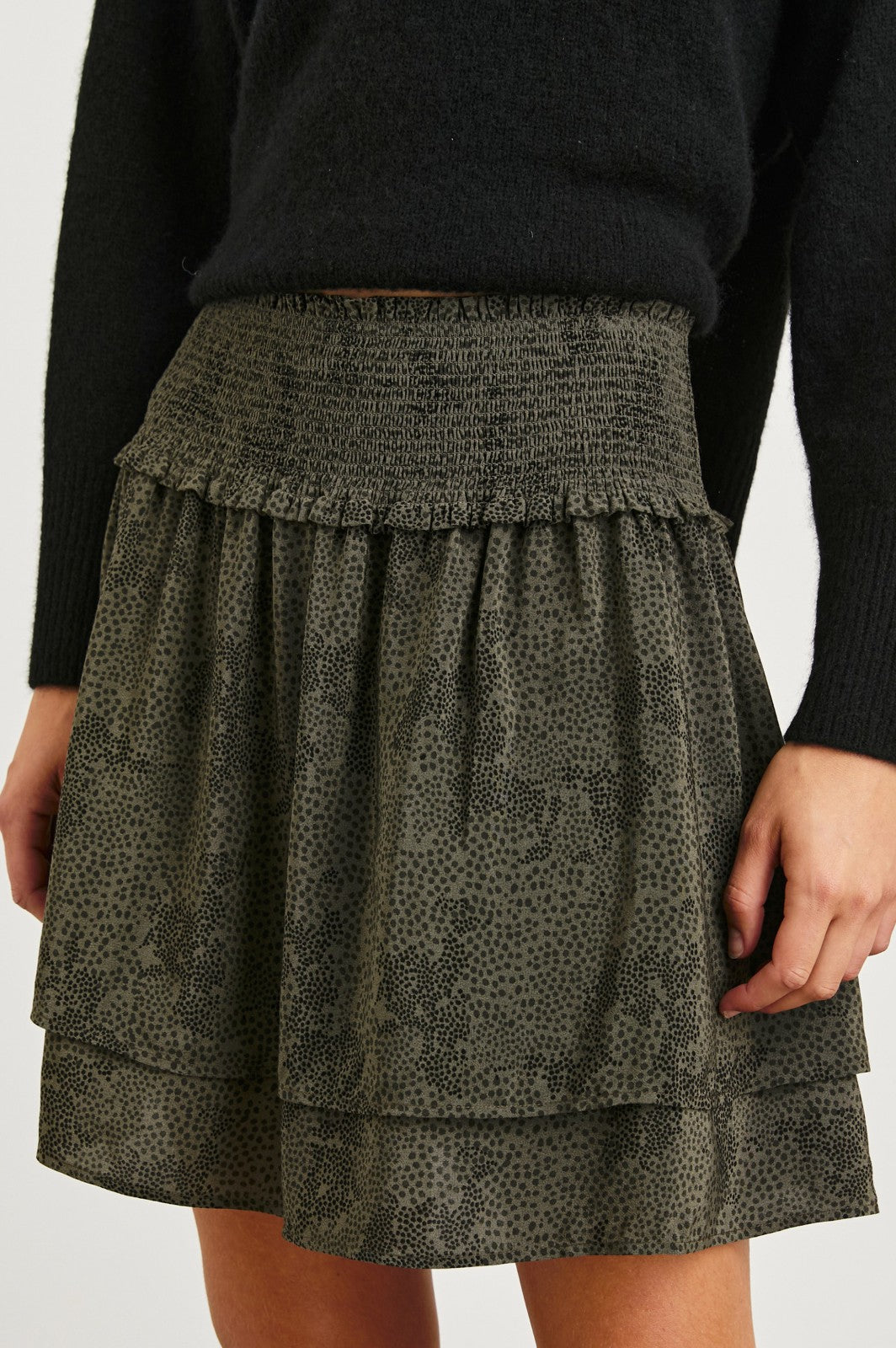 ADDISON SKIRT - OLIVE PEBBLE| Rails outlet