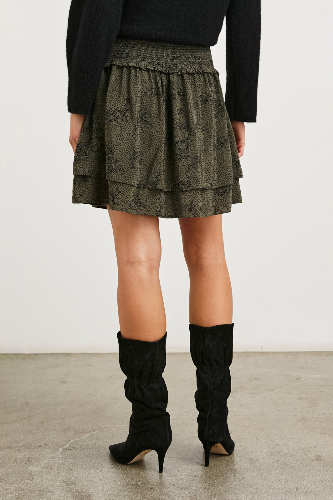 ADDISON SKIRT - OLIVE PEBBLE| Rails outlet