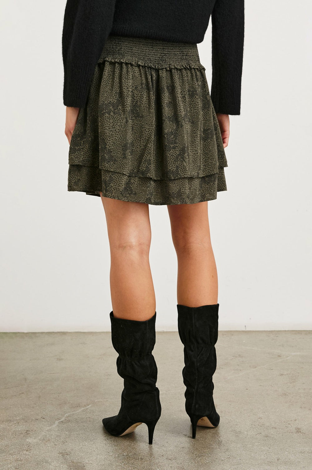 ADDISON SKIRT - OLIVE PEBBLE| Rails outlet