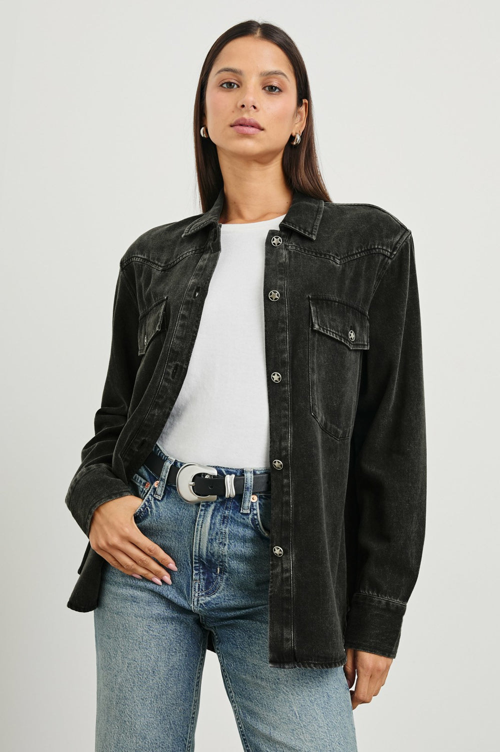 AUGUST SHIRT JACKET - FADED BLACK| Rails sale