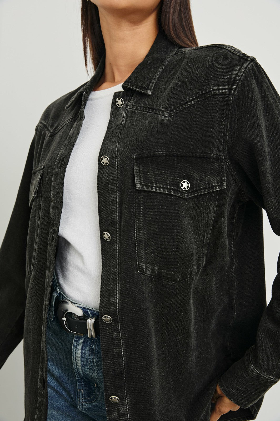 AUGUST SHIRT JACKET - FADED BLACK| Rails sale